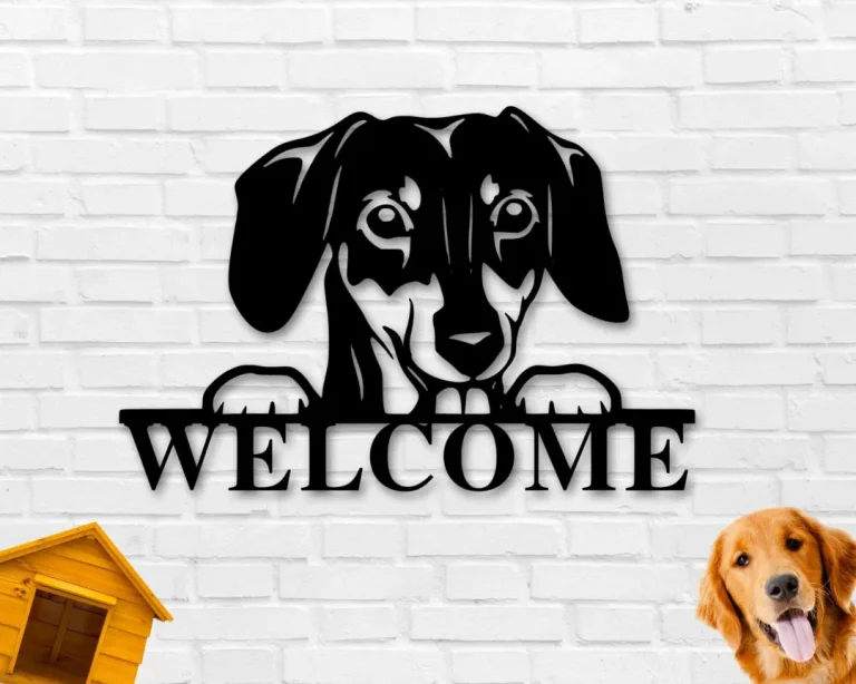 Dog Welcome Sign, Front Porch Sign, Welcome Metal Sign, Metal Dog Breed Sign, Dog Lover Sign, Gift For Pet Owner,