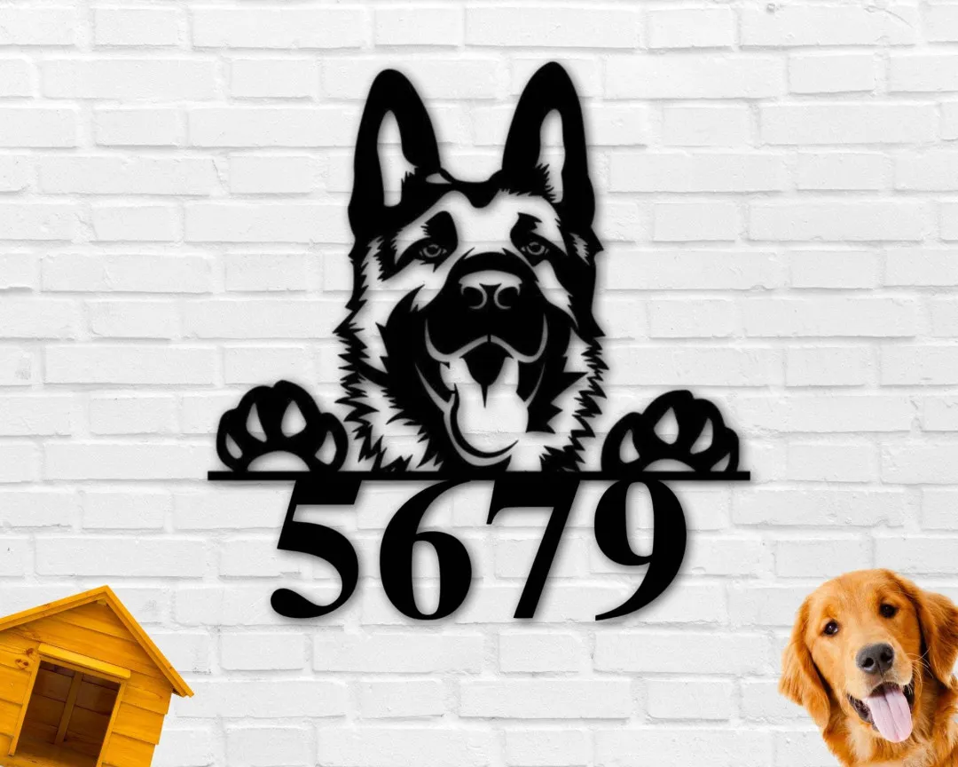 il_fullxfull.2805968866_raoq_1024x1024_2x_6e3a9ff3-2b6d-492f-b1b6-77ac840a8451.webp Custom Address Sign, Dog Address Sign, Metal Sign, Address Numbers, Dog Lover Sign, Gift For Pet Owner