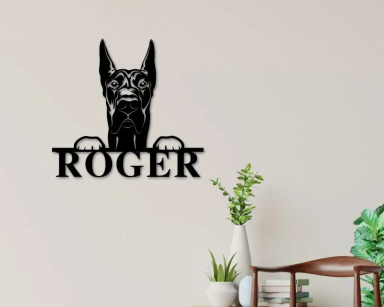 Great Dane Dog Sign, Great Dane Metal Sign, Great Dane Name Sign, Pet Name Sign, Dog Lover Sign, Gift For Pet Owner