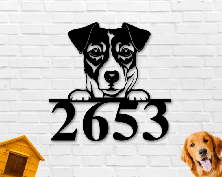 Custom Address Sign, Dog Address Sign, Metal Sign, Address Numbers, Dog Lover Sign, Gift For Pet Owner