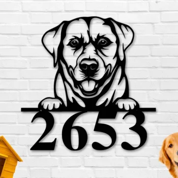 Custom Address Sign, Dog Address Sign, Metal Sign, Address Numbers, Dog Lover Sign, Gift For Pet Owner