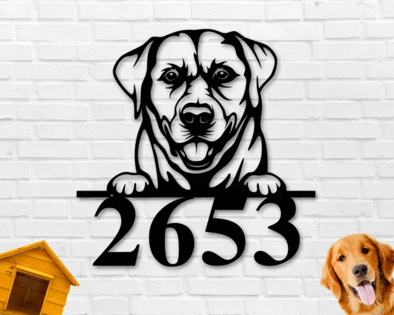 Custom Address Sign, Dog Address Sign, Metal Sign, Address Numbers, Dog Lover Sign, Gift For Pet Owner