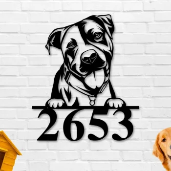 Custom Address Sign, Dog Address Sign, Metal Sign, Address Numbers, Dog Lover Sign, Gift For Pet Owner