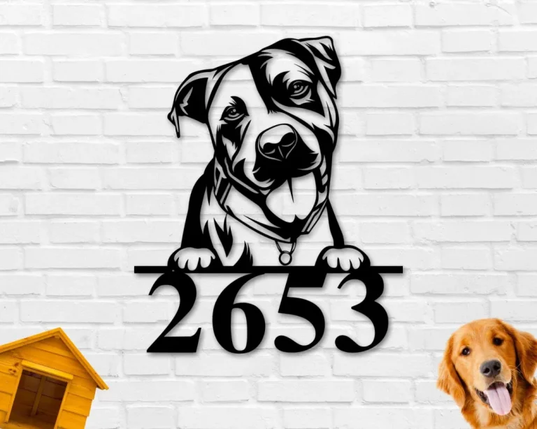 Custom Address Sign, Dog Address Sign, Metal Sign, Address Numbers, Dog Lover Sign, Gift For Pet Owner