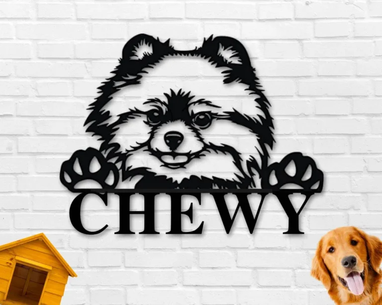 Pomeranian Dog Sign, Pomeranian Metal Sign, Pomeranian Name Sign, Pet Name Sign, Dog Lover Sign, Gift For Pet Owner