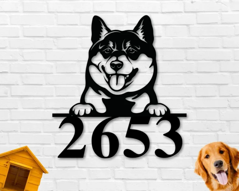 Custom Address Sign, Dog Address Sign, Metal Sign, Address Numbers, Dog Lover Sign, Gift For Pet Owner