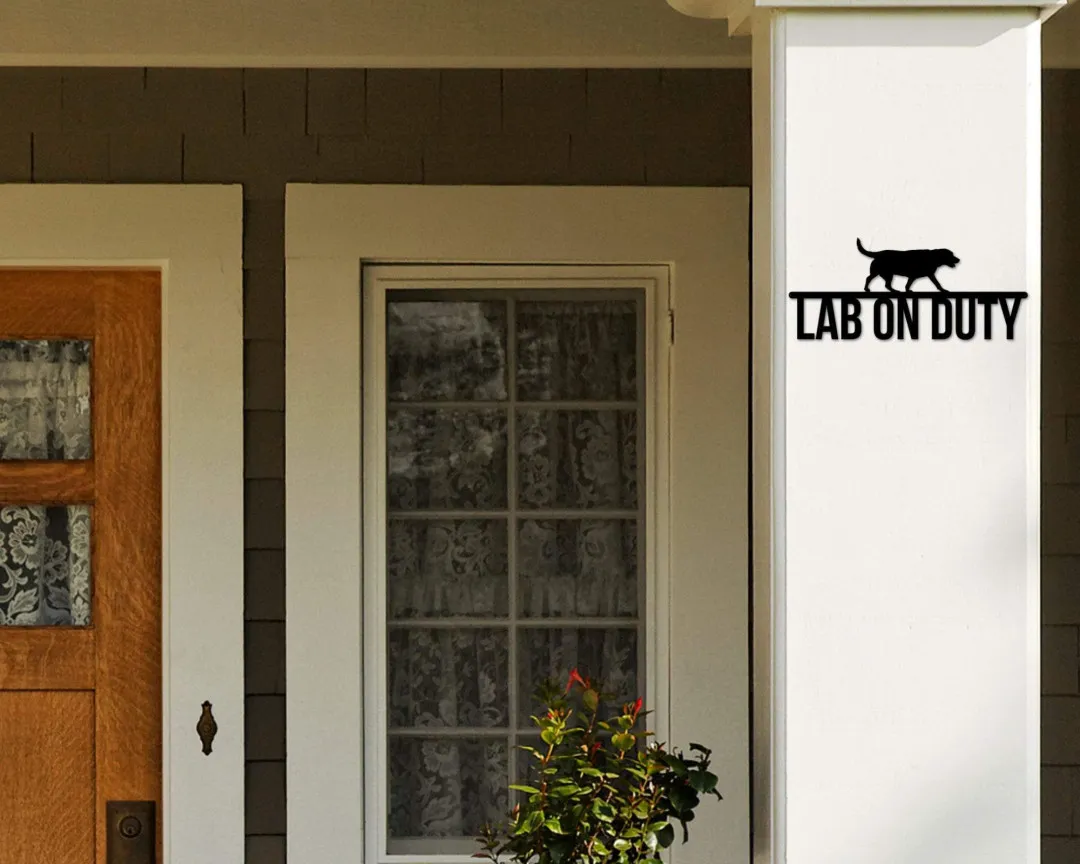 il_fullxfull.2833260544_cwiw_1024x1024_2x_b63ecf5e-b9af-42e6-aaf9-36abfa639ed8.webp Labrador On Duty, Labrador Metal Sign, Dog Lover Sign, Gift For Pet Owner, Dog On Duty Sign, Dog Wall Art