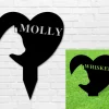 Memorial Plaque For Pet Cat, Personalized Cats Grave Stone Heart Metal Sign Marker, Pet Loss Gift, Metal Sign