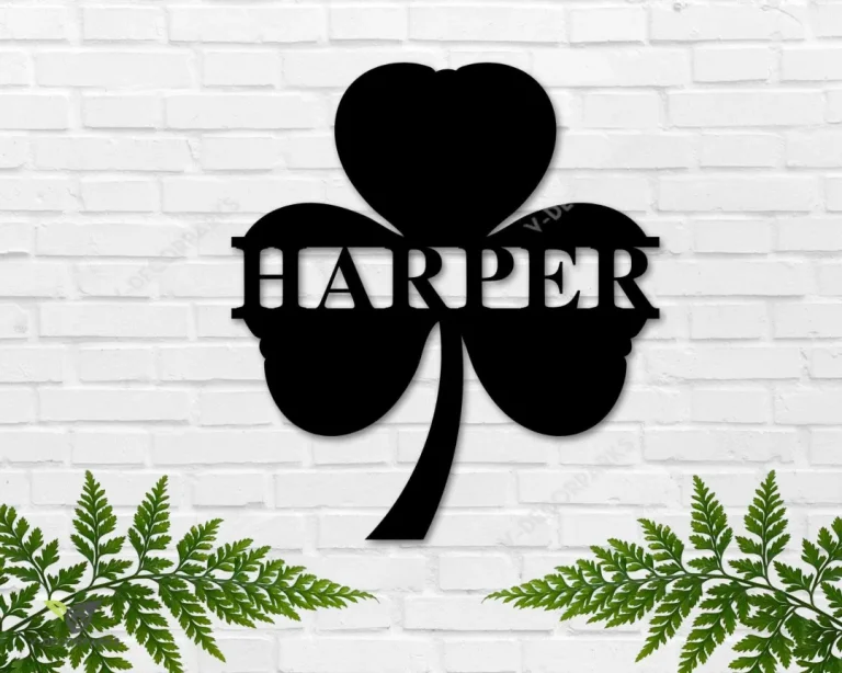 St. Patrick's Day Shamrock Monogram Door Wall Hanging Personalized, Metal Sign, Lucky Name Sign, Clover Sign, St Pattys Day Du00e9cor