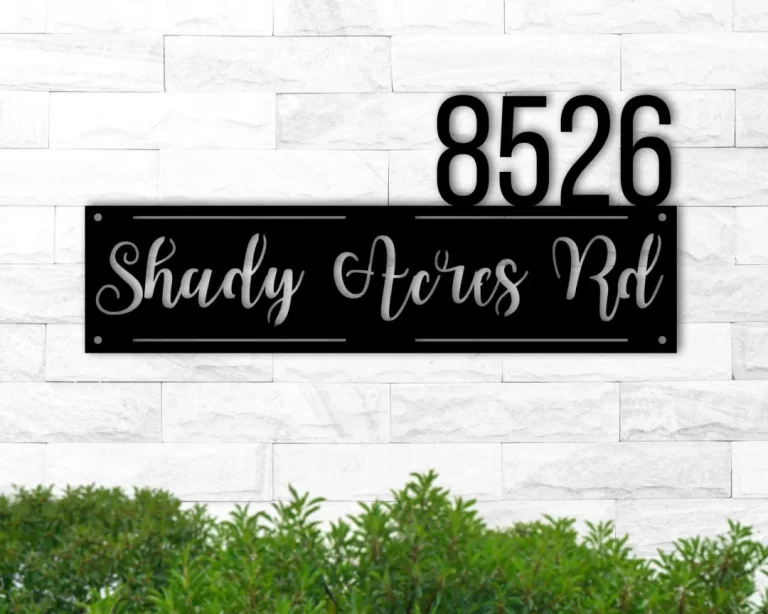 Modern Address Sign, Address Plaque, Address Numbers, Personalized Address Sign, House Numbers, Street Address Sign, Cursive Address Sign