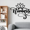 Namaste Metal Wall Sign, Namaste Wall Art, Meditation Wall Art, Lotus Flower Metal Wall Art, Yoga Studio Decor, Yoga Decor, Meditation Art