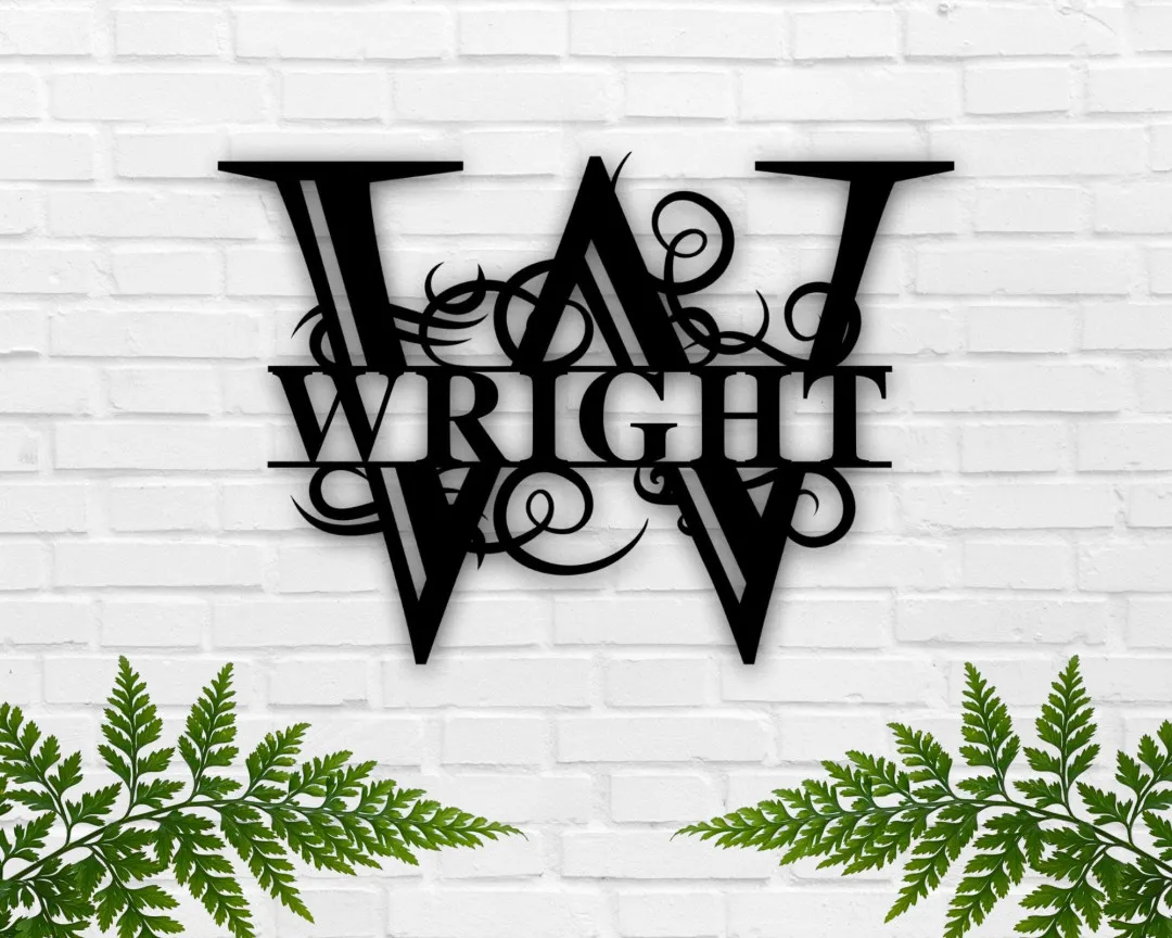 il_fullxfull.2850758553_ibww_1024x1024_2x_7a64b490-3b66-4345-970f-01198fb124da.webp Split Letter Monogram, Metal Sign, Door Hanger, Family Sign, Housewarming Gift, Wedding Gift, Metal Monogram Sign, Anniversary Gift, Family