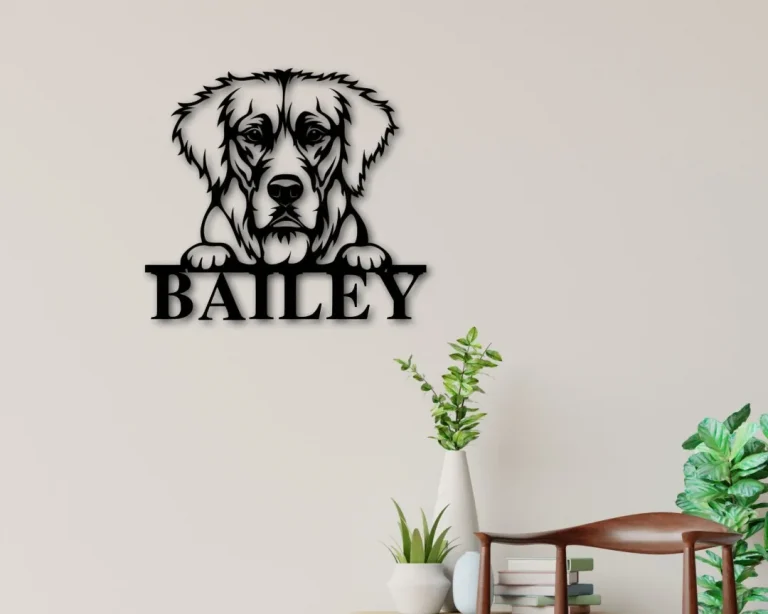 Golden Retriever Dog Sign, Golden Retriever Metal Sign, Golden Retriever Name Sign, Pet Name Sign, Dog Lover Sign, Gift For Pet Owner, Dog