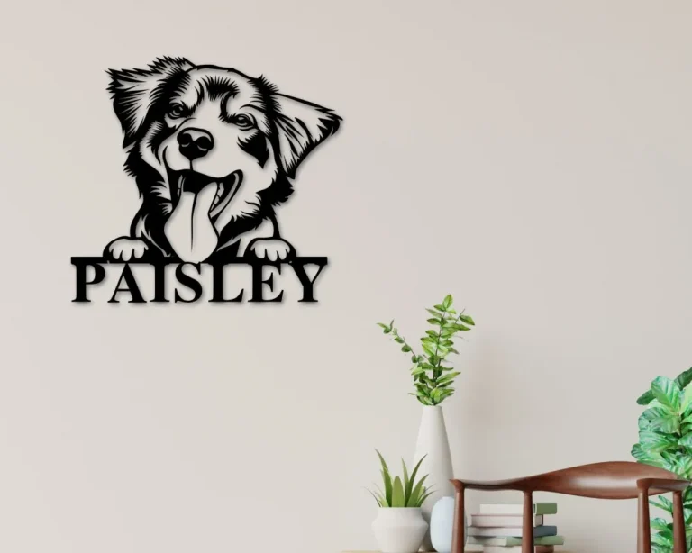 Australian Shepherd Dog Sign, Australian Shepherd Metal Sign, Australian Shepherd Name Sign, Pet Name Sign, Dog Lover Sign, Gift For Pet