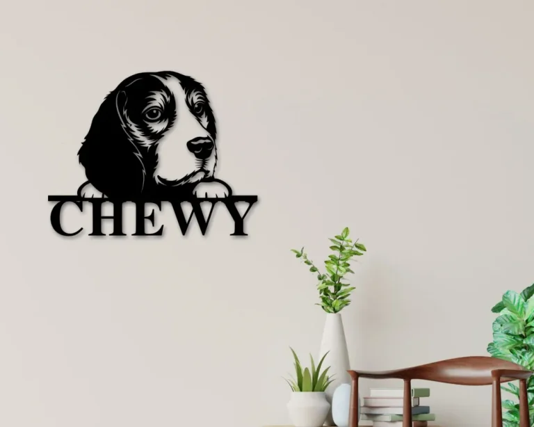 Beagle Dog Sign, Beagle Metal Sign, Beagle Name Sign, Pet Name Sign, Dog Lover Sign, Gift For Pet