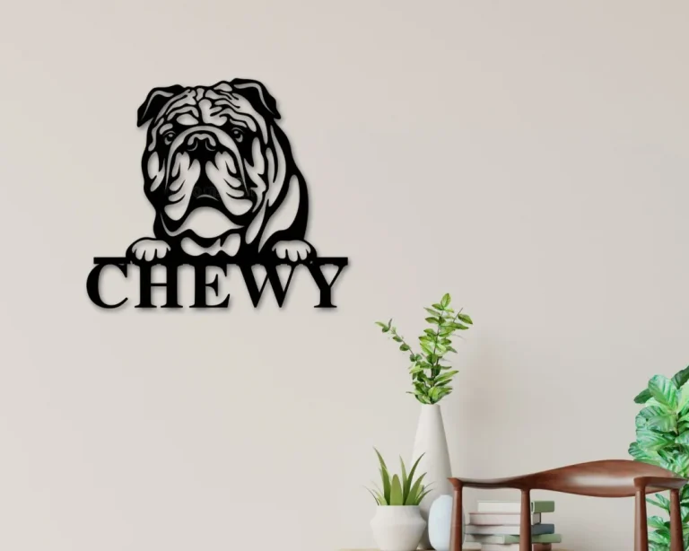 Bulldog Dog Sign, Bulldog Metal Sign, Bulldog Name Sign, Pet Name Sign, Dog Lover Sign, Gift For Pet Owner
