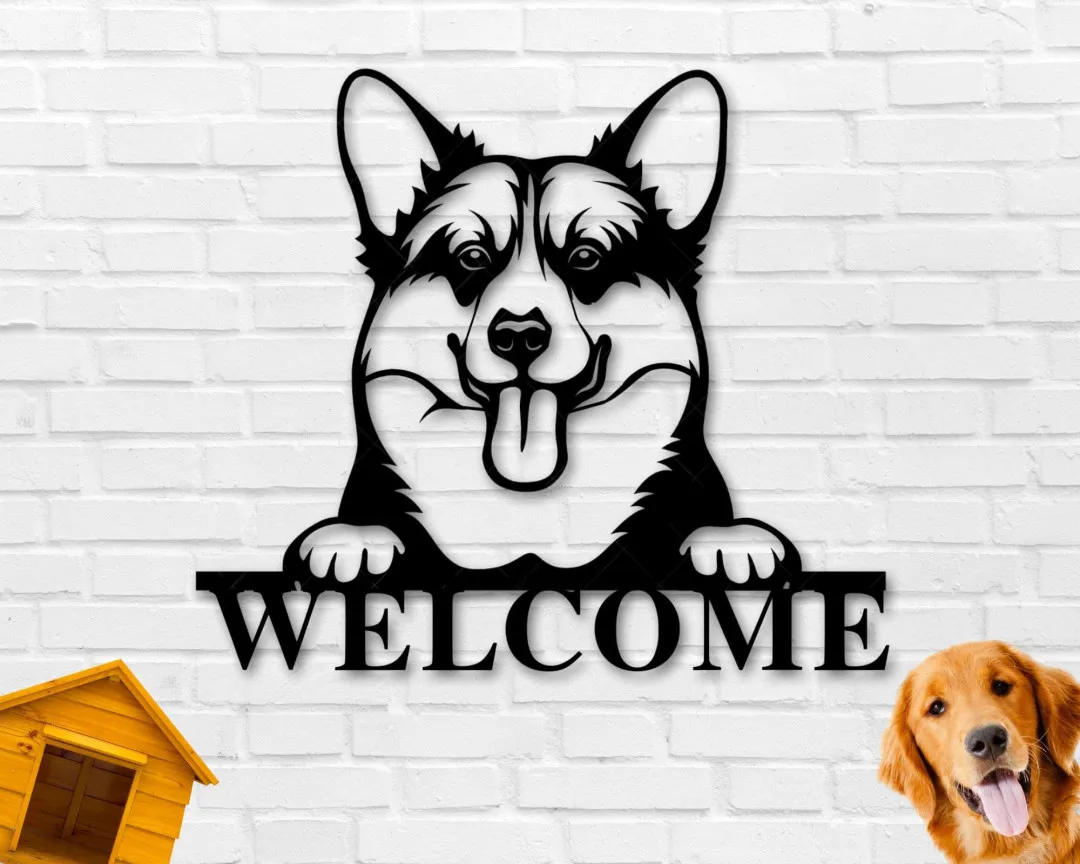 il_fullxfull.2853625851_j99b_1024x1024_2x_3a550aa4-a68c-430e-8db1-37165c97a474.webp Dog Welcome Sign, Front Porch Sign, Welcome Metal Sign, Metal Dog Breed Sign, Dog Lover Sign, Gift For Pet Owner,