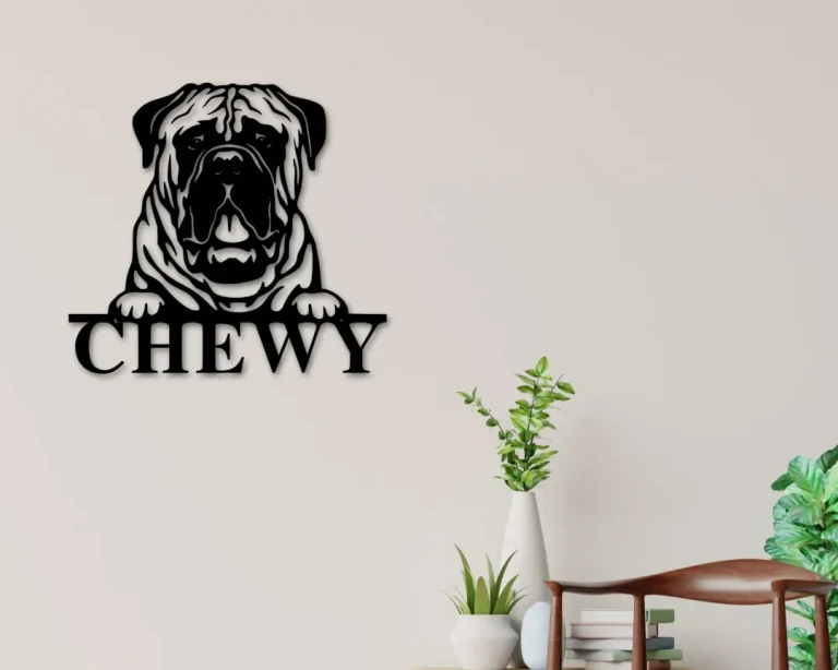 English Mastiff Dog Sign, English Mastiff Metal Sign, English Mastiff Name Sign, Pet Name Sign, Dog Lover Sign, Gift For Pet Owner