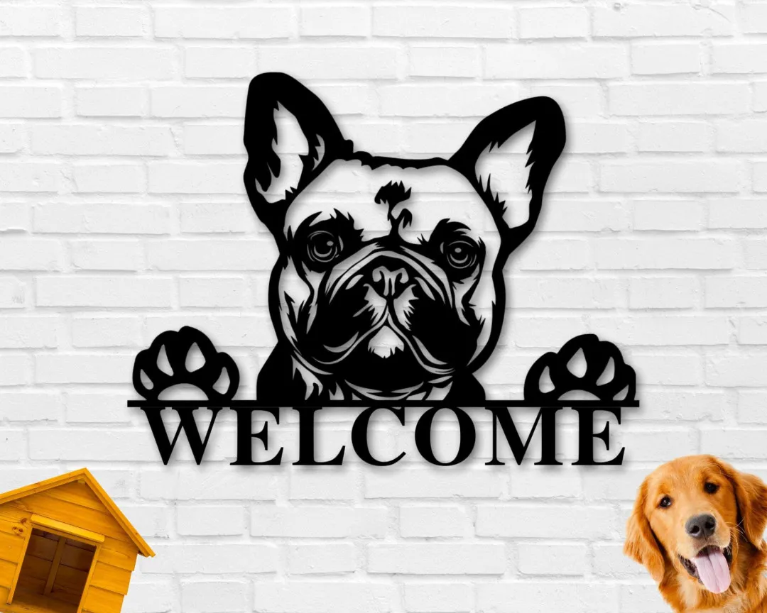 il_fullxfull.2853641691_ee8i_1024x1024_2x_1cf4fe49-515f-435d-84fa-74476714cbc9.webp Dog Welcome Sign, Front Porch Sign, Welcome Metal Sign, Metal Dog Breed Sign, Dog Lover Sign, Gift For Pet Owner,