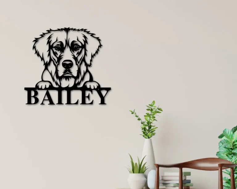 Golden Retriever Dog Sign, Golden Retriever Metal Sign, Golden Retriever Name Sign, Pet Name Sign, Dog Lover Sign, Gift For Pet Owner, Dog