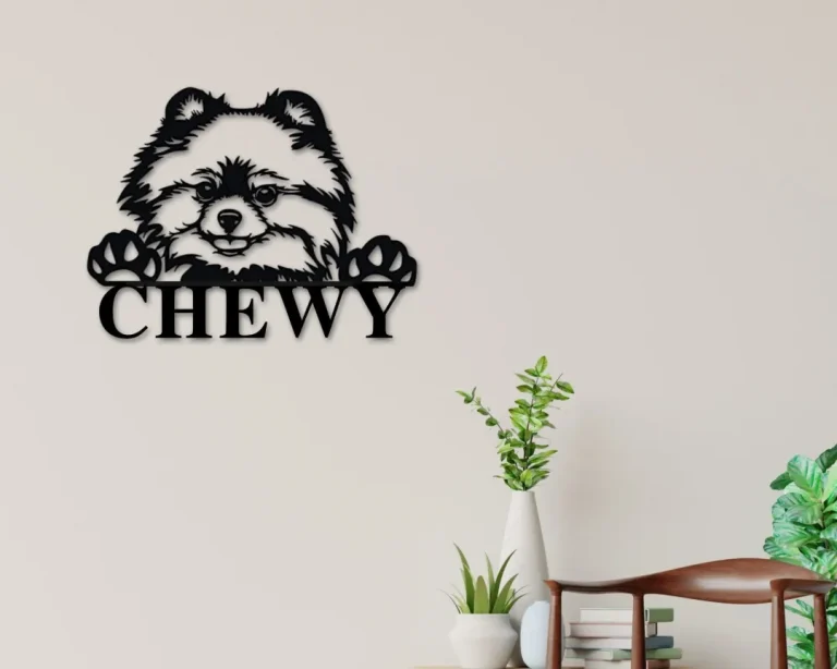 Pomeranian Dog Sign, Pomeranian Metal Sign, Pomeranian Name Sign, Pet Name Sign, Dog Lover Sign, Gift For Pet Owner