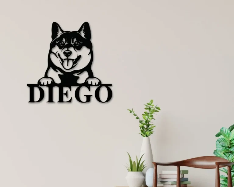 Shiba Inu Dog Sign, Shiba Inu Metal Sign, Shiba Inu Name Sign, Pet Name Sign, Dog Lover Sign, Gift For Pet Owner