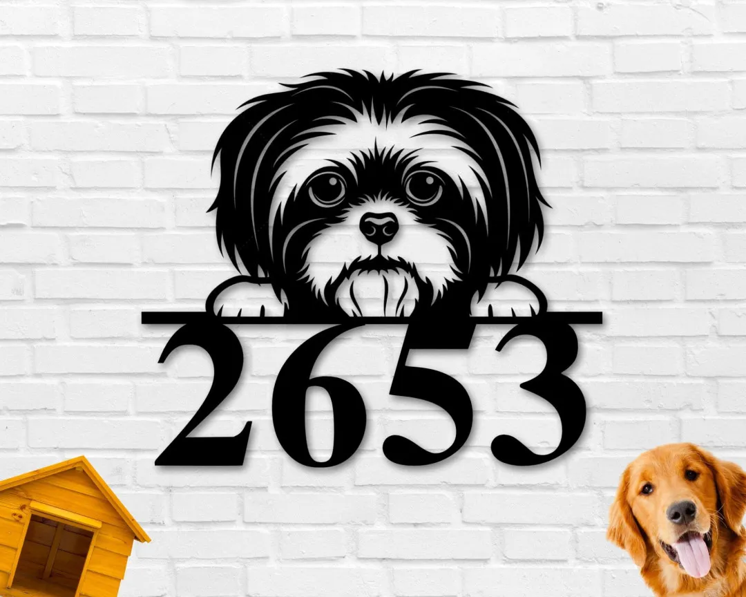 il_fullxfull.2853692665_92ze_1024x1024_2x_6b6731e3-9adf-4787-8edf-9f0ffc2fc157.webp Custom Address Sign, Dog Address Sign, Metal Sign, Address Numbers, Dog Lover Sign, Gift For Pet Owner