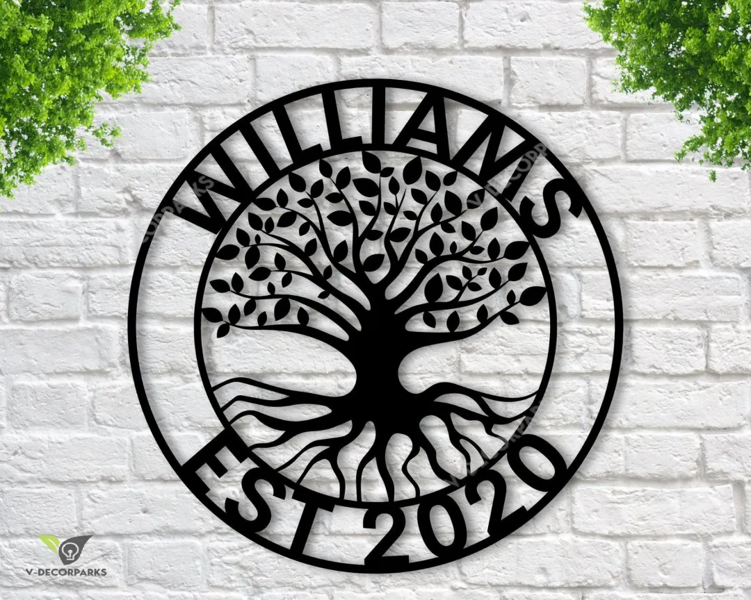 il_fullxfull.2854729377_ffac_ab24d6c2-3846-42f3-b813-56c1203b0661.webp Personalized Tree Of Life Metal Sign - Housewarming Gift- Wedding Gift - Metal Wall Art - Family Name Sign - Rustic Home Decor - Wall Decor
