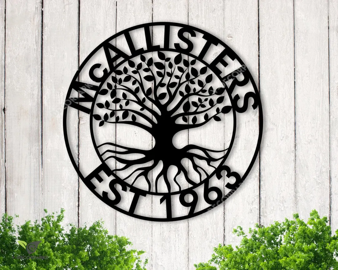 il_fullxfull.2854729831_llyj_cf585995-90e8-423f-bf31-ee086d85dddf.webp Personalized Tree Of Life Metal Sign - Housewarming Gift- Wedding Gift - Metal Wall Art - Family Name Sign - Rustic Home Decor - Wall Decor
