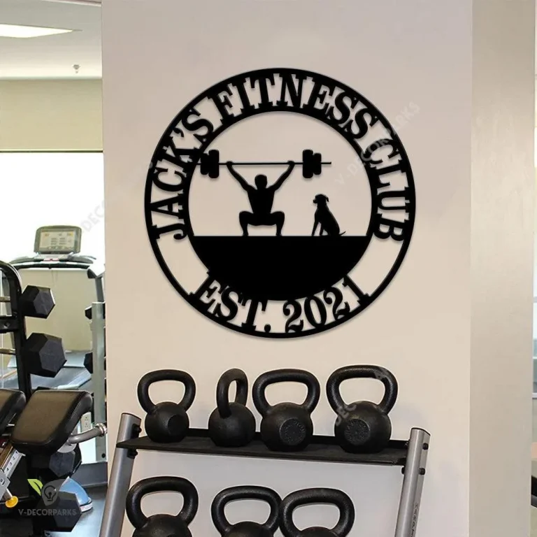 Gym Sign - Personalized Home Gym Sign - Custom Metal Gym Sign - Home Gym Sign - Cross Fit Sign - Dog Sign - Gifts For Men - Closing Gift