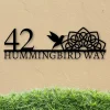 Metal House Numbers, Hummingbird Address Sign, Metal Address Numbers, Address Plaque, Front Porch Decor, Porch Signs