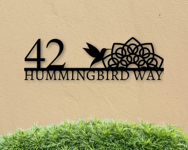 Metal House Numbers, Hummingbird Address Sign, Metal Address Numbers, Address Plaque, Front Porch Decor, Porch Signs