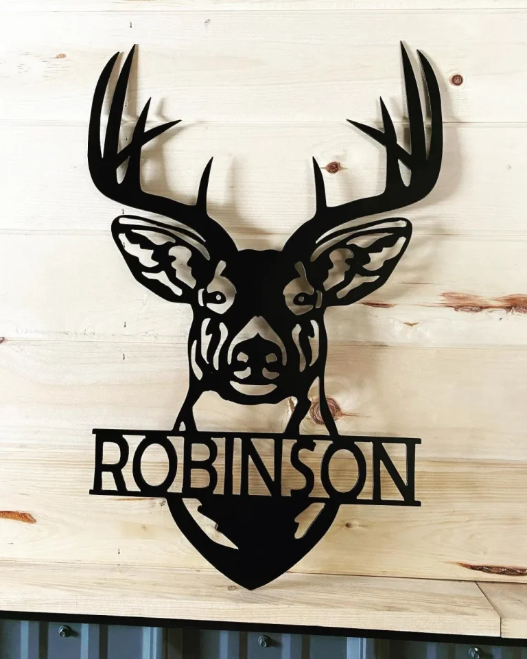 Whitetail Buck Monogram - Personalized Metal Deer Last Name Sign - 24" Deer Head Monogram - Deer Head Sign - Hunting Gift - Deer Camp Sign