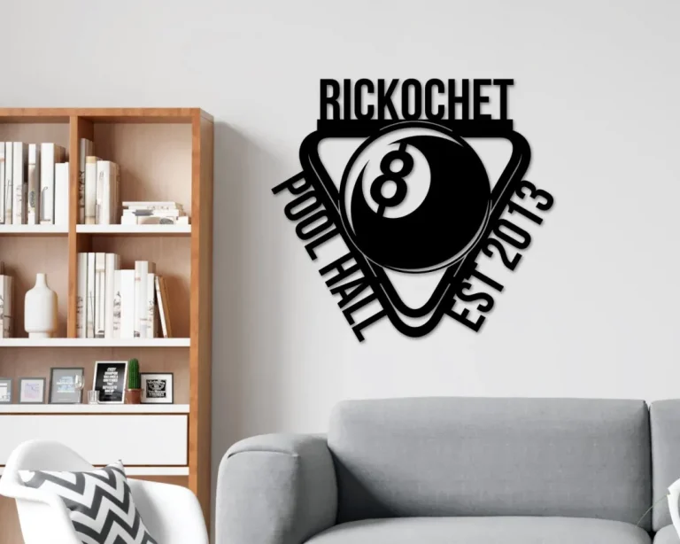 Modern Farmhouse Wall Decor, Last Name Established Sign, Billiards And Lounge Sign Large Rustic Wall Art Industrial Vintage Signs Pool Table