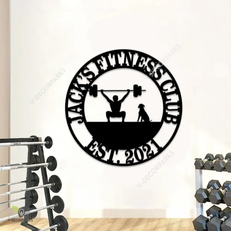 Gym Sign - Personalized Home Gym Sign - Custom Metal Gym Sign - Home Gym Sign - Cross Fit Sign - Dog Sign - Gifts For Men - Closing Gift