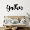 Gather Metal Word Art, Autumn Script Word Art, Indoor - Outdoor Gather Metal Sign, Metal Wall Art, Farmhouse Decor, Gather Word Art