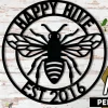 Personalized Bee Steel Sign, Bee Established Date Cut Metal Sign, Bee Garden Wall Metal Art