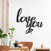 Love You Metal Wall Sign, Metal Wall Decor, Letter Metal Art, Valnetine Days Gift, Engaging, Wedding Gift, Anniversary Gift, Girl Friend