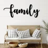 Family Metal Word Art, Autumn Script Word Art, Indoor - Outdoor Family Metal Sign, Metal Wall Art, Farmhouse Decor, Family Word Art