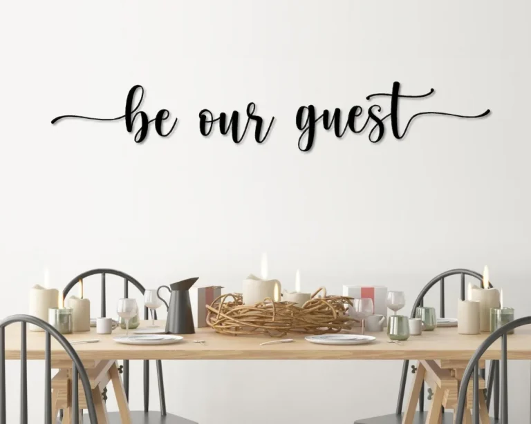 Be Our Guest Metal Word Art, Honey Script Word Art, Indoor Outdoor Be Our Guest Metal Sign, Be Our Guest Metal Wall Art, Farmhouse Decor