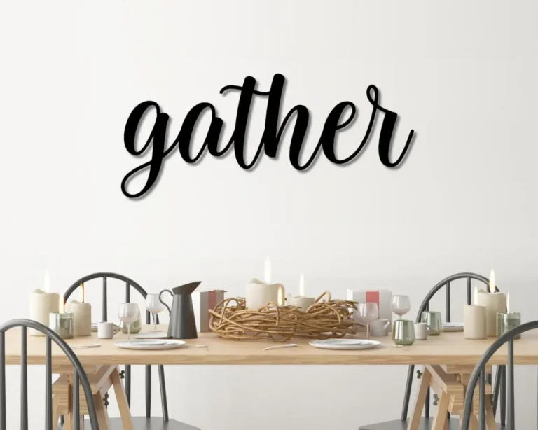 Gather Metal Word Art, Kembara Script Word Art, Indoor - Outdoor Gather Metal Sign, Farmhouse Decor, Gather Word Art, Metal Art