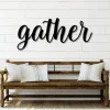 Gather Metal Word Art, Kembara Script Word Art, Indoor - Outdoor Gather Metal Sign, Farmhouse Decor, Gather Word Art, Metal Art
