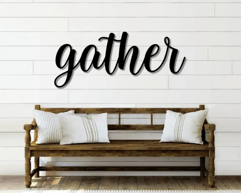 Gather Metal Word Art, Kembara Script Word Art, Indoor - Outdoor Gather Metal Sign, Farmhouse Decor, Gather Word Art, Metal Art