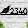 Quail Address Sign, Bird Sign, Bird Address Sign, Metal Address Sign, House Number Plaque, Custom Metal Address Sign, Metal House Numbers