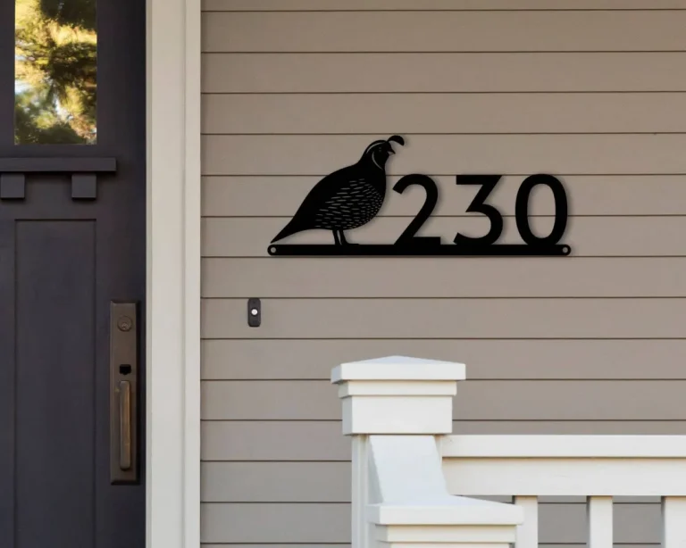 Quail Address Sign, Bird Sign, Bird Address Sign, Metal Address Sign, House Number Plaque, Custom Metal Address Sign, Metal House Numbers