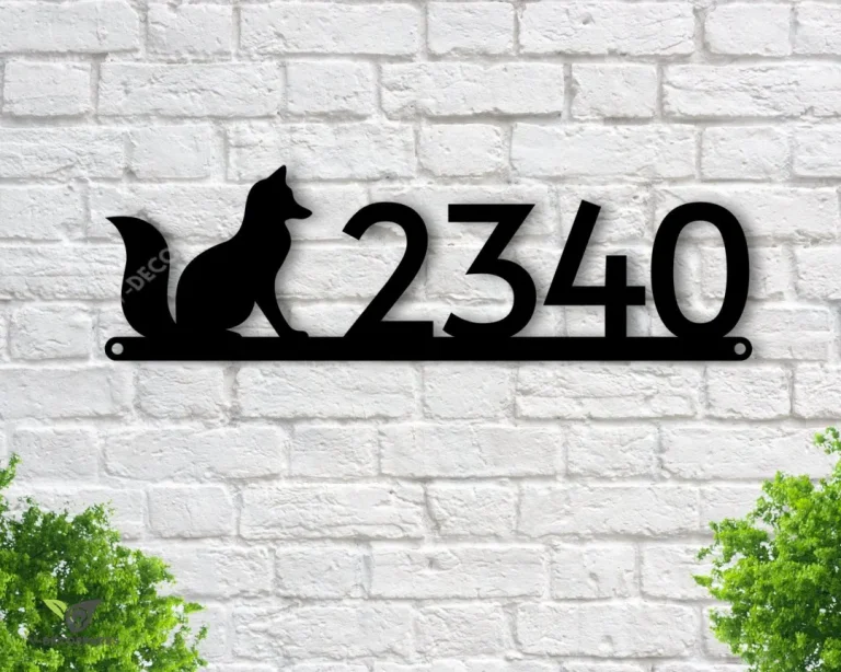 Fox Address Sign, Fox Metal Sign, Metal Fox Sign, Animal Address Sign, Fox, Address Signs, House Number Plaque, Address Plaque, Metal Signs