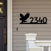 Custom Metal Address Sign, Eagle Address Plaque, Beach House Number, Eagle Metal Address Sign, House Number Signs, Eagle Camp Decor, Beach