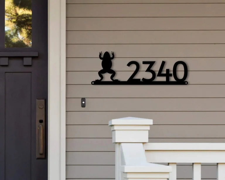 Frog Address Sign, Frog Metal Sign, Metal Frog Sign, Tree Frog Sign, Metal Frog Decor, Frog, House Number Plaque, Metal Sign