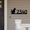 Cat Address Sign, Cat Metal Sign, Metal Cat Sign, Cat Sign, Cat Decor, Cat, Address Signs, House Number Plaque, Address Plaque, Metal Signs