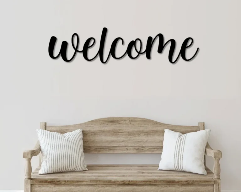 Welcome Metal Word Art, Kembara Script Word Art, Indoor Outdoor Welcome Metal Sign, Metal Wall Art, Farmhouse Decor, Welcome Word Art